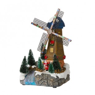 Windmill Scenery, Animated, Battery Operated - Batteries Not Included, h30cm